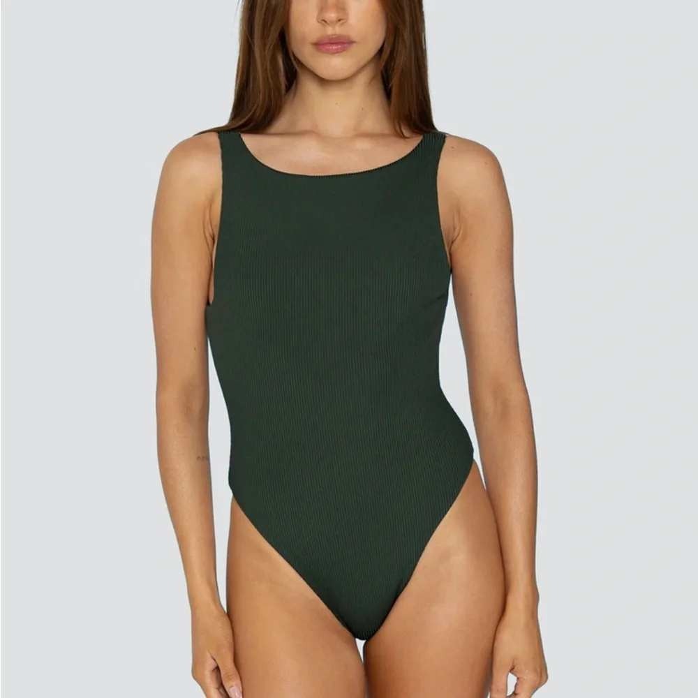SET X Volcom Sandy One Piece Swimsuit Size S Deep Sea High Neck Ribbed NWT